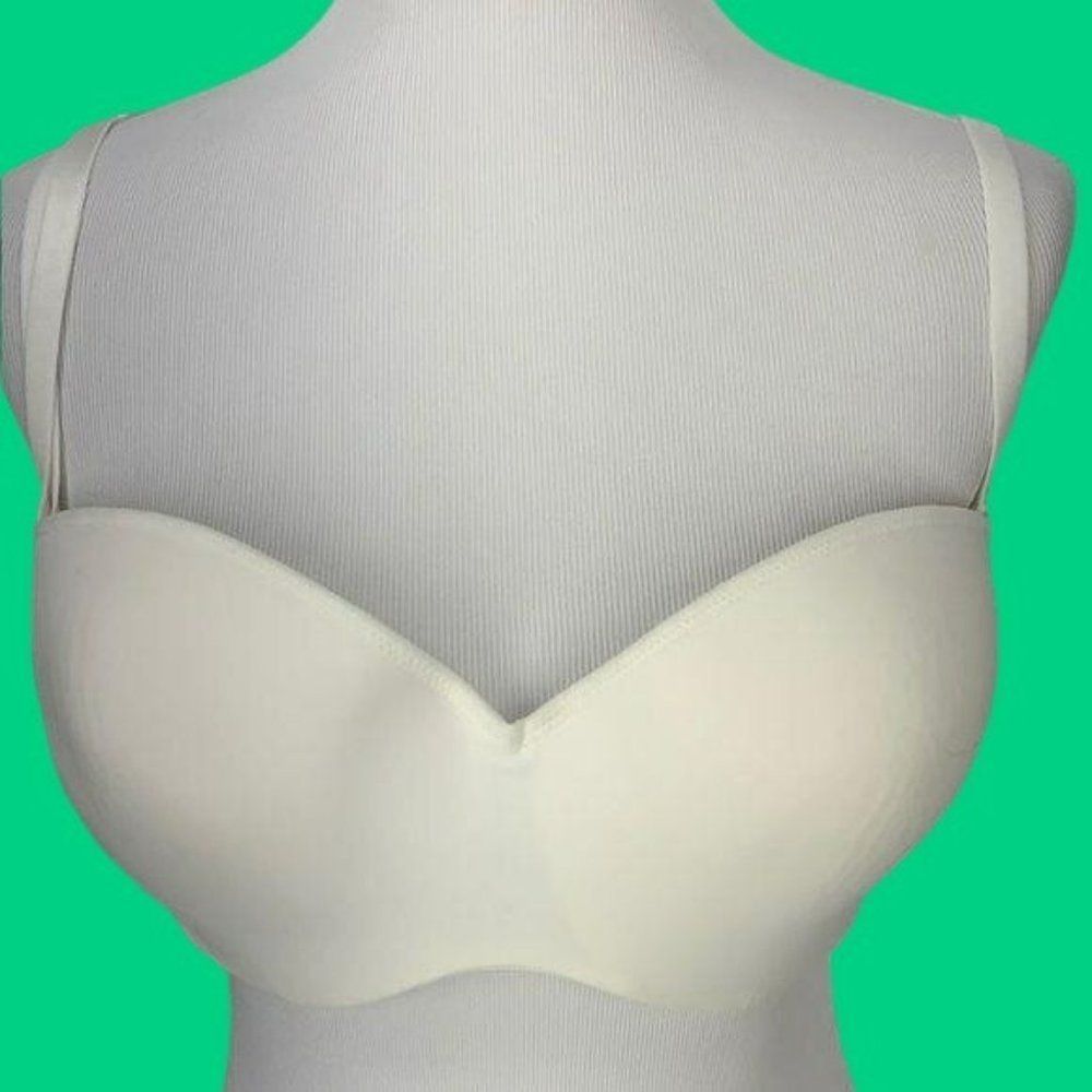 Lilyette Womens‎ Strapless Convertible Bra 40C White Seamless Lightly Lined Full